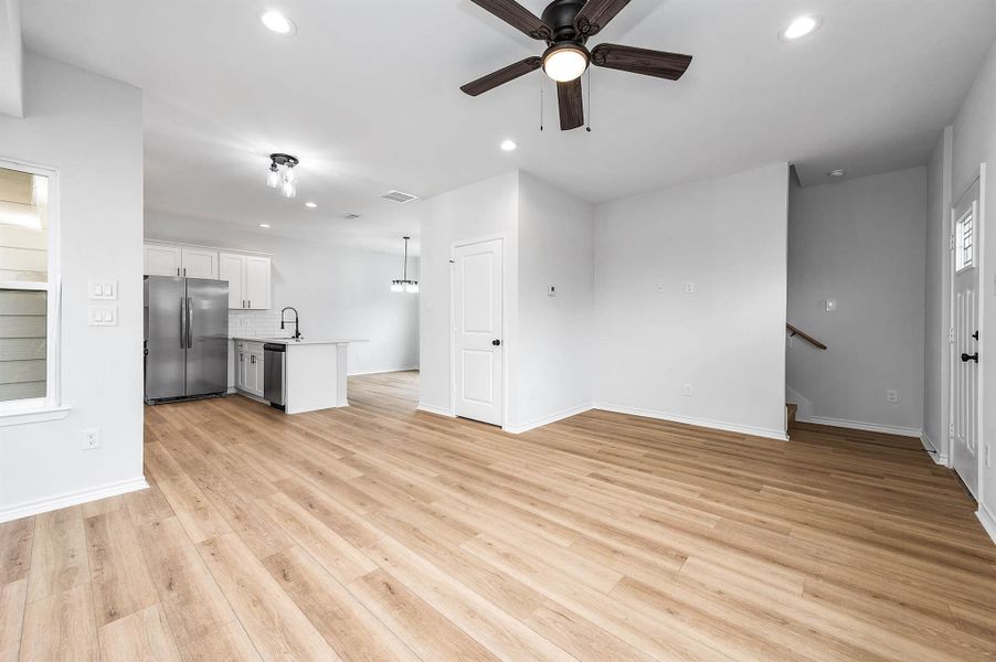 Unit A Open Concept Living Room