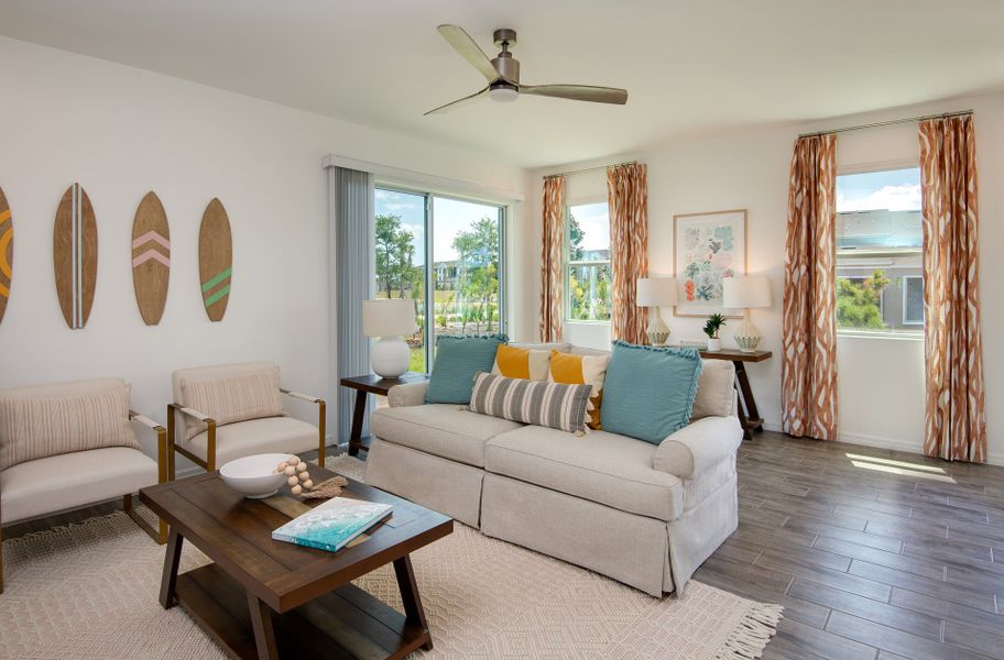 Representative furnished interior of a home built from the Reagan by Park Square Residential in Liberty Station, Orange City (Image 5).