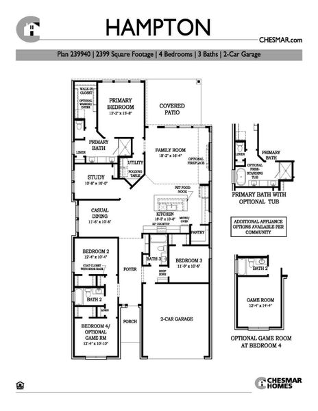 2D floor plan layout of this home in Wood Leaf Reserve, Tomball, TX (Image 4).