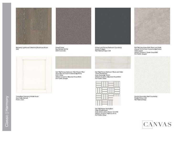 Design Selections.  Home is under construction and selections are subject to change.