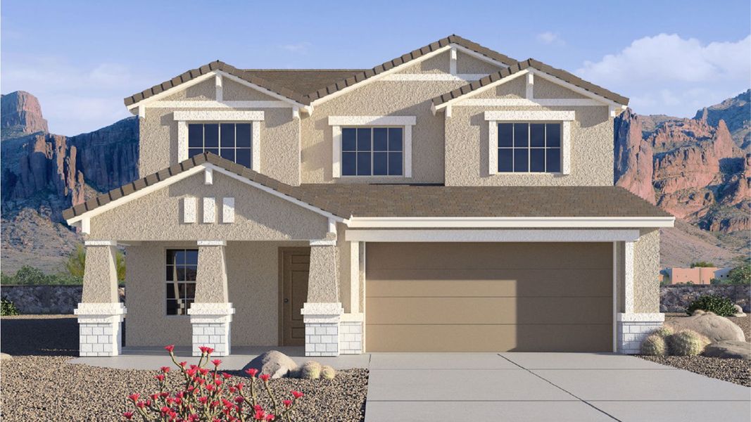 Representative exterior photo of a completed home built from the Crow by D.R. Horton in Zanjero Pass, Glendale, AZ (Image 2).