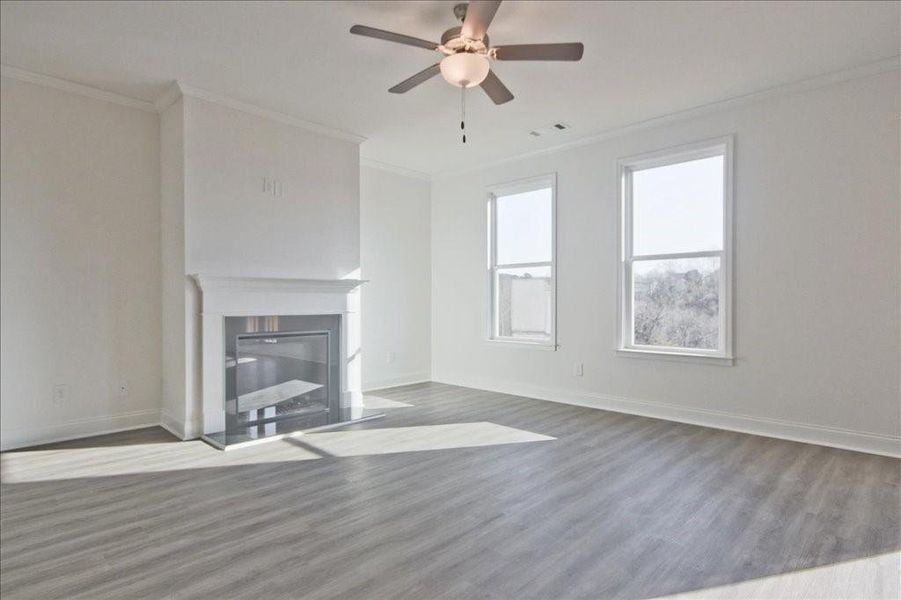 Spacious, unfurnished interior of a new home in Clark Farms, Flowery Branch (Image 27). Spacious, unfurnished interior of a new home in Clark Farms, Flowery Branch (Image 27).