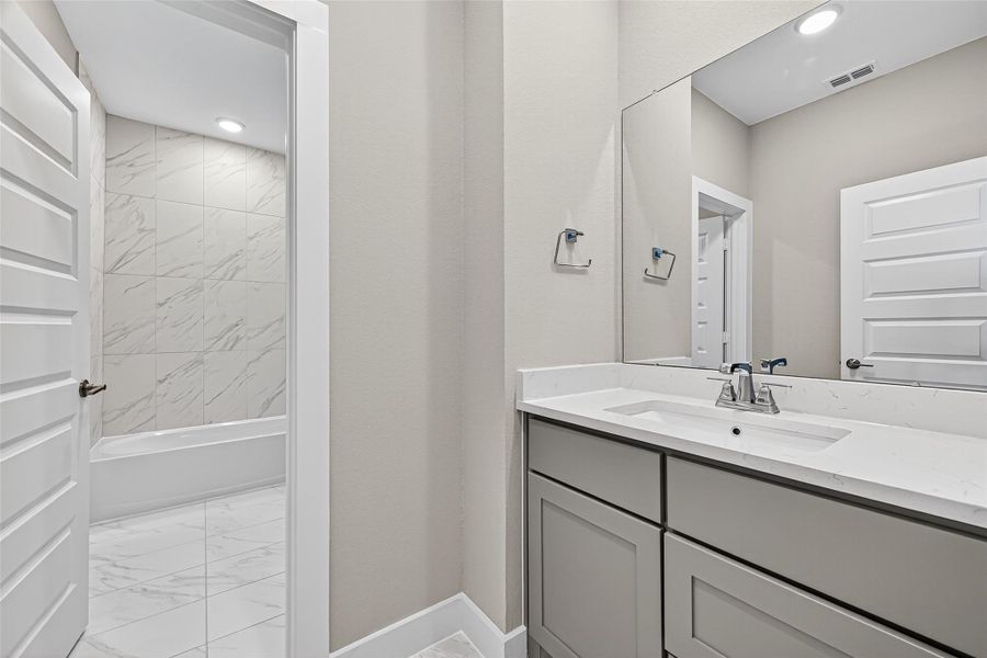 Second vanity area in upstairs bathroom 2.