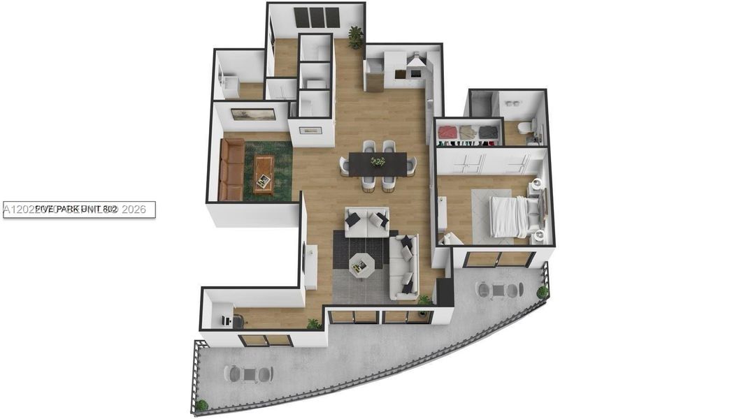 2D floor plan layout of this home in Five Park, Miami Beach, FL (Image 4).