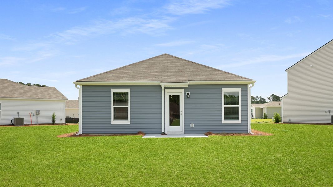 Front exterior of a new home in Evergreen, Holly Hill, SC, highlighting curb appeal (Image 19).