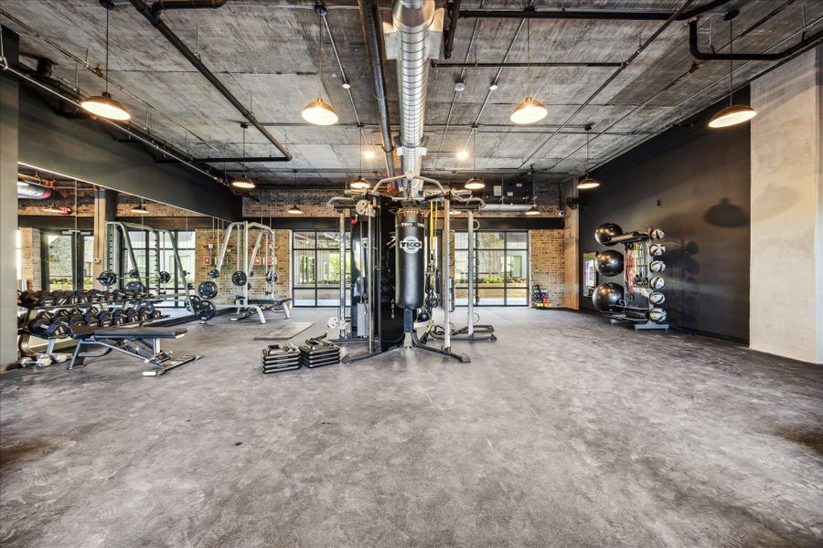 A well-equipped fitness center offers a variety of workout options for residents. A well-equipped fitness center offers a variety of workout options for residents.