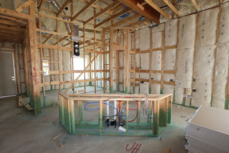 In-progress construction of a new home in Bridgeland Central: Emerald Heights - Enclave Row Collection, Cypress, TX (Image 11).