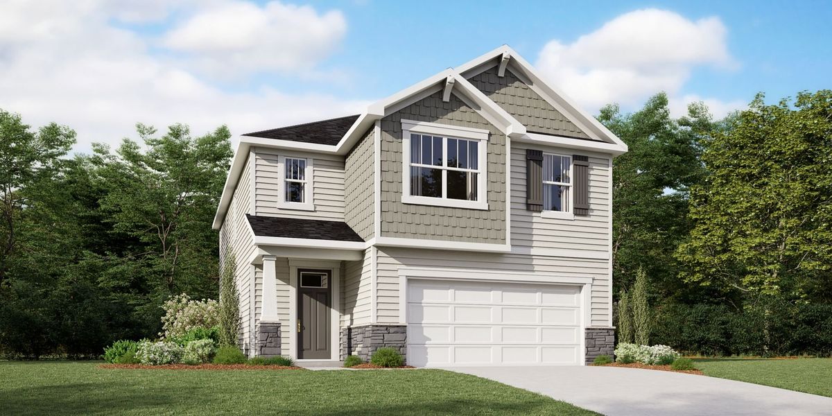 Representative exterior photo of a completed home built from the Laurel by Mattamy Homes in Stonebarrow, Lillington, NC (Image 2). Representative exterior photo of a completed home built from the Laurel by Mattamy Homes in Stonebarrow, Lillington, NC (Image 2).