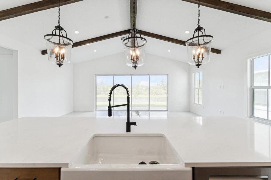 Kitchen, Great Room & Dining Area