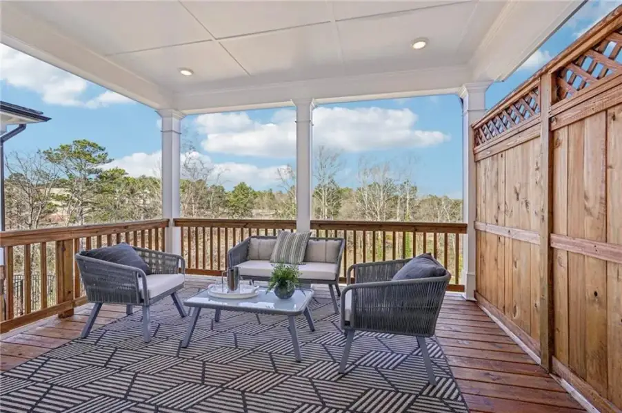 Exterior details and patio area of a home in Millcroft, Buford (Image 26).