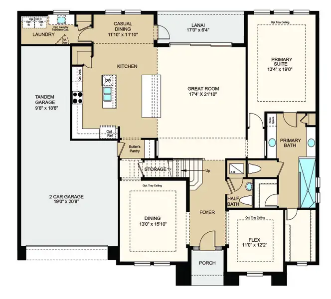 2D floor plan layout of this home in Headwaters at Lofton Creek, Yulee, FL (Image 2). 2D floor plan layout of this home in Headwaters at Lofton Creek, Yulee, FL (Image 2).
