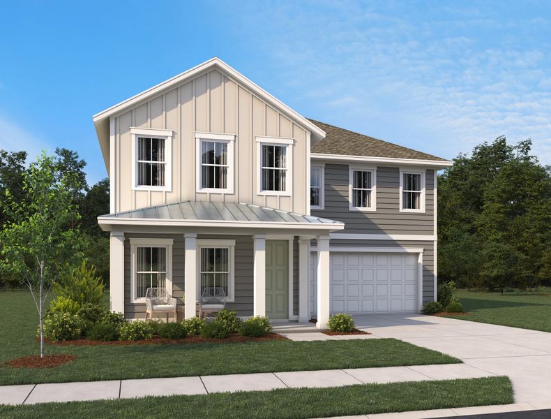 Representative exterior photo of a completed home built from the Griffin II by Ashton Woods in Weslyn Park, St. Cloud, FL (Image 10).