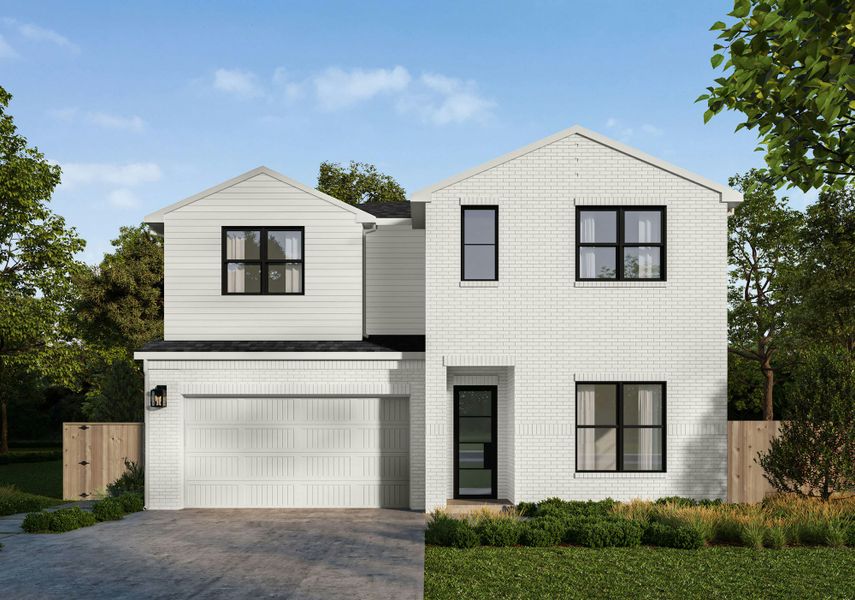 Front exterior of a new home in , Houston, TX, highlighting curb appeal (Image 1). Front exterior of a new home in , Houston, TX, highlighting curb appeal (Image 1).