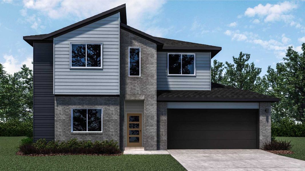 Representative exterior photo of a completed home built from the The Naples by D.R. Horton in Trails at Wildhorse, Austin, TX (Image 1). Representative exterior photo of a completed home built from the The Naples by D.R. Horton in Trails at Wildhorse, Austin, TX (Image 1).