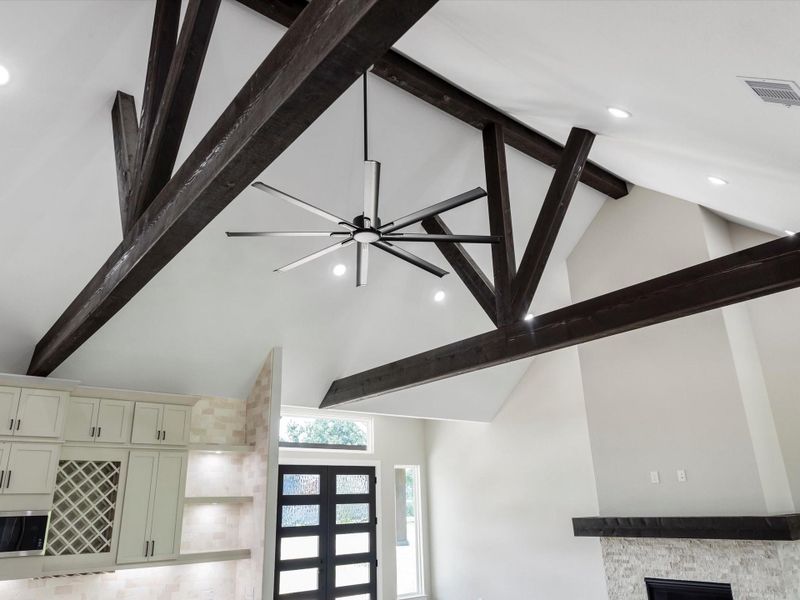 Beautiful ceilings with cedar wrapped wood beams add warmth, and architectural charm. Beautiful ceilings with cedar wrapped wood beams add warmth, and architectural charm.