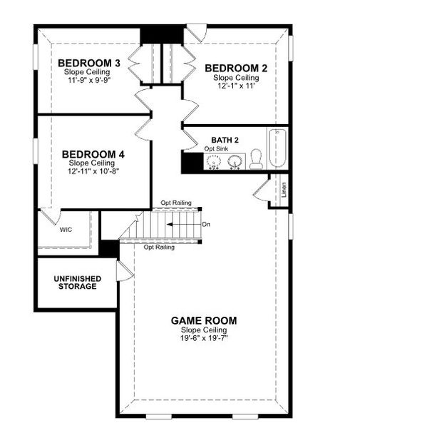 2D floor plan layout of this home in Veranda: Classic, San Antonio, TX (Image 2).