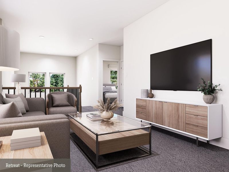 Furnished interior view inside a new home in COLTON - Reserve Collection, Todd Mission (Image 10).