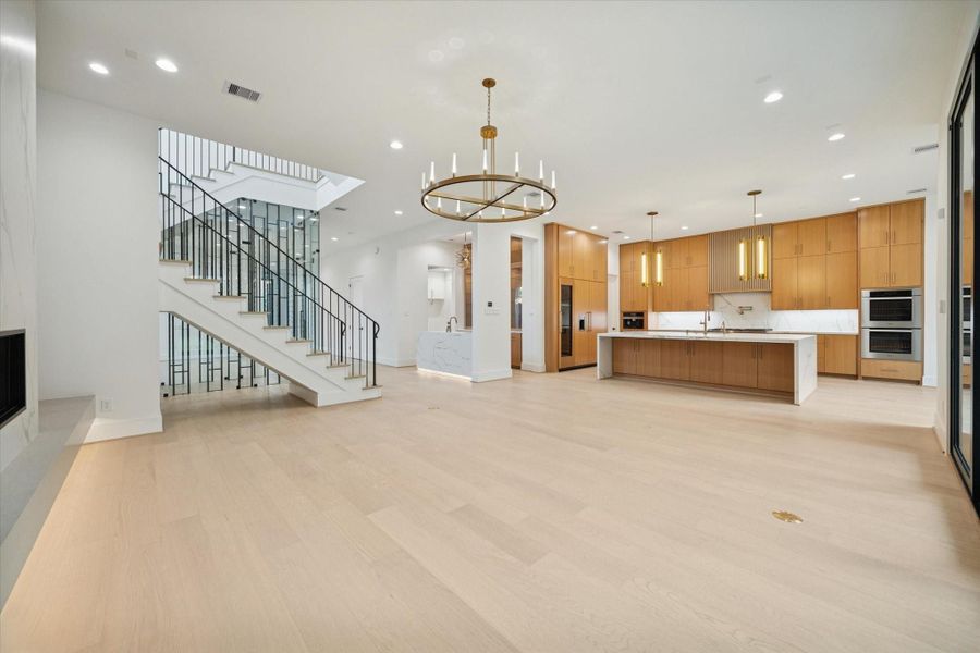 Open Concept from Family Room to Kitchen