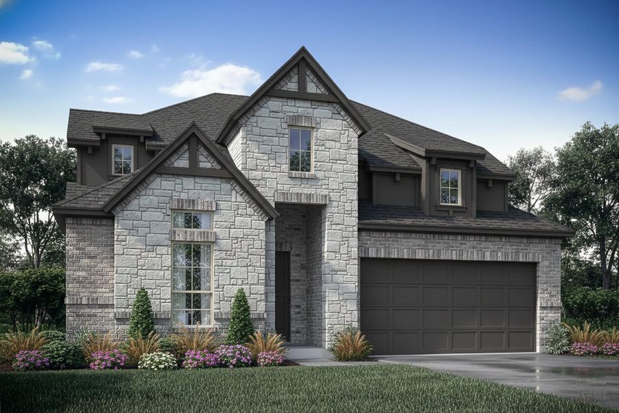 Representative exterior photo of a completed home built from the Atlanta by John Houston Homes in BridgeWater - Phase 1, Midlothian, TX (Image 2). Representative exterior photo of a completed home built from the Atlanta by John Houston Homes in BridgeWater - Phase 1, Midlothian, TX (Image 2).