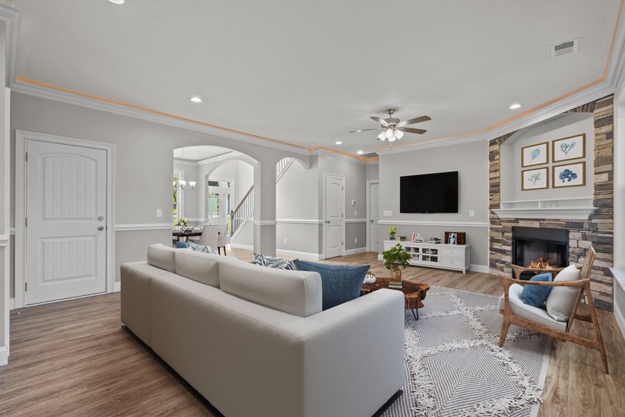 Representative furnished interior of a home built from the Enory by Enchanted Homes in Guadalupe Heights, Seguin (Image 7).