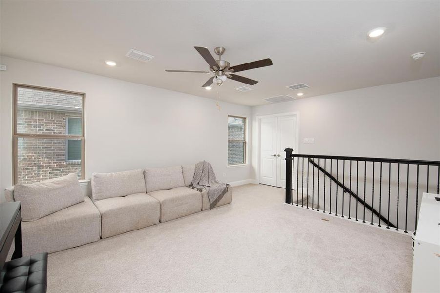 Game RoomOffering a perfect retreat from the main living areas, this expansive second-floor game room provides endless possibilities for movie nights, gaming, hobbies, or casual gatherings. Game RoomOffering a perfect retreat from the main living areas, this expansive second-floor game room provides endless possibilities for movie nights, gaming, hobbies, or casual gatherings.