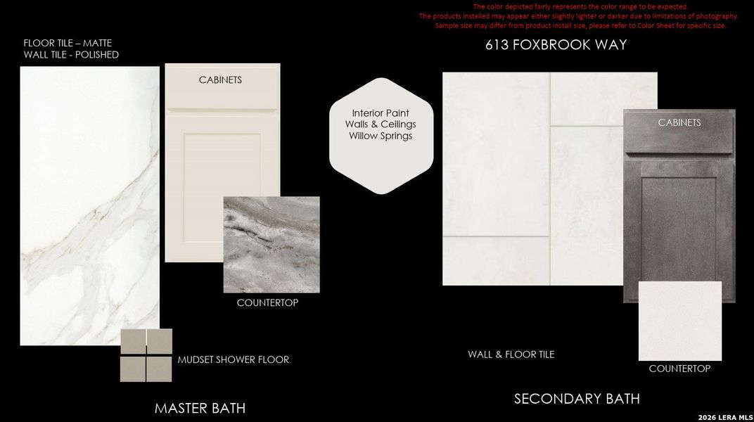 Sample of building materials used in homes in Foxbrook, Cibolo (Image 12).