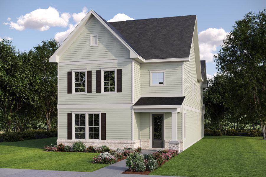 Representative exterior photo of a completed home built from the Hadley by Baker Residential in Atwater Station - Village Collection, Fuquay Varina, NC (Image 13). Representative exterior photo of a completed home built from the Hadley by Baker Residential in Atwater Station - Village Collection, Fuquay Varina, NC (Image 13).