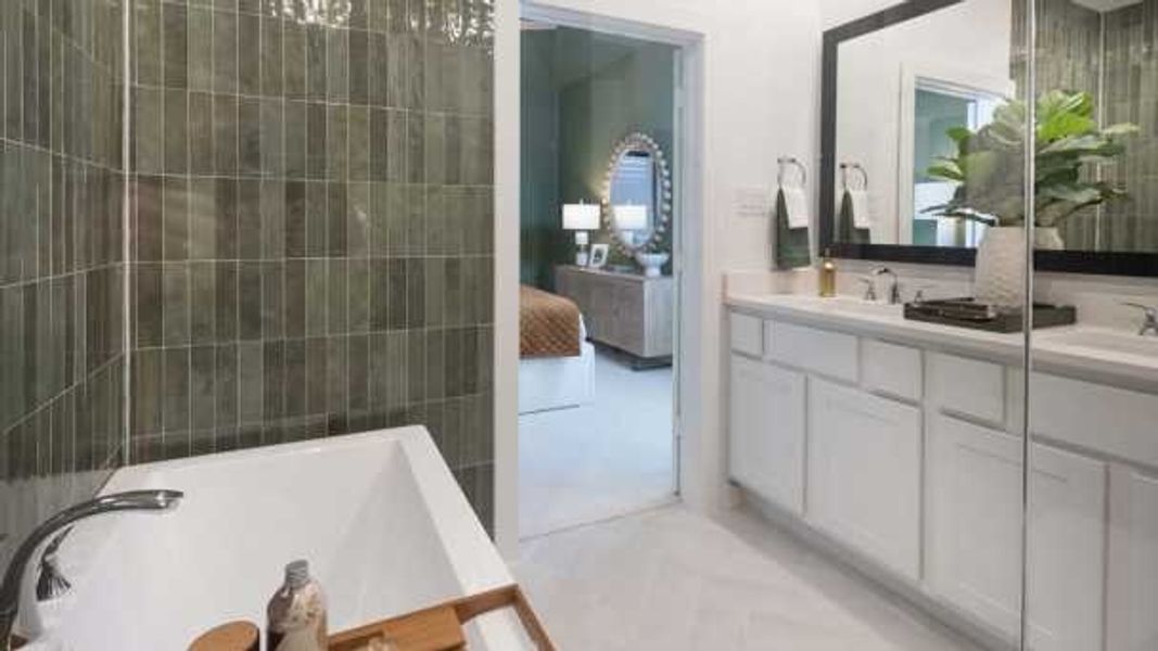 Furnished interior in a model home at Cross Creek Ranch: the City Series Collection in Fulshear (Image 21).