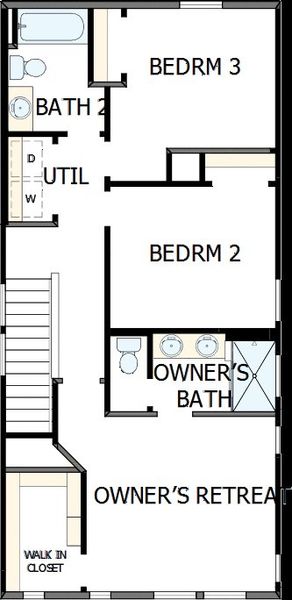 2D floor plan layout of this home in Nexton - Midtown - The Park Collection, Summerville, SC (Image 3).