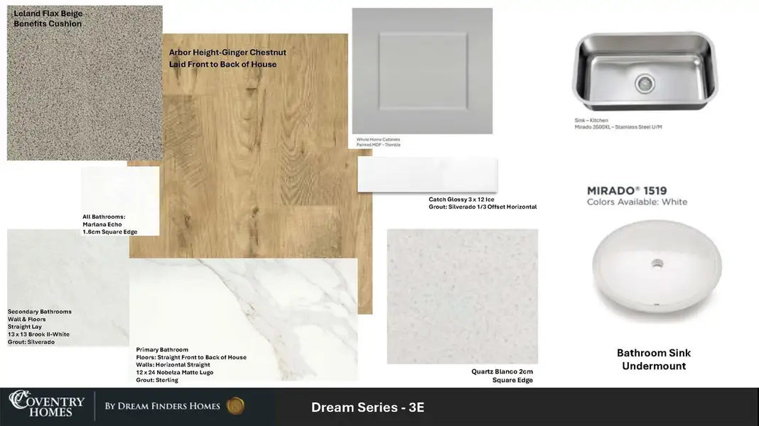 Sample of building materials used in homes in Windrose Green, Angleton (Image 3).