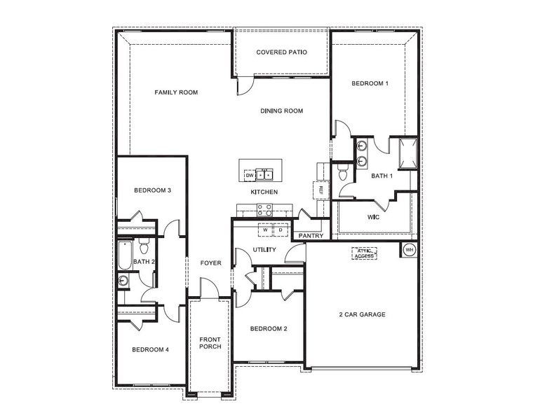 2D floor plan layout for the GRIFFIN by D.R. Horton in Sandstone Estates, Granbury, TX (Image 2). 2D floor plan layout for the GRIFFIN by D.R. Horton in Sandstone Estates, Granbury, TX (Image 2).