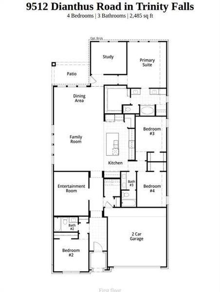 2D floor plan layout of this home in Trinity Falls, McKinney, TX (Image 2). 2D floor plan layout of this home in Trinity Falls, McKinney, TX (Image 2).