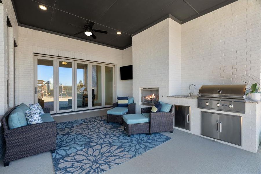 Exterior details and patio area of a home in , Argyle (Image 24).