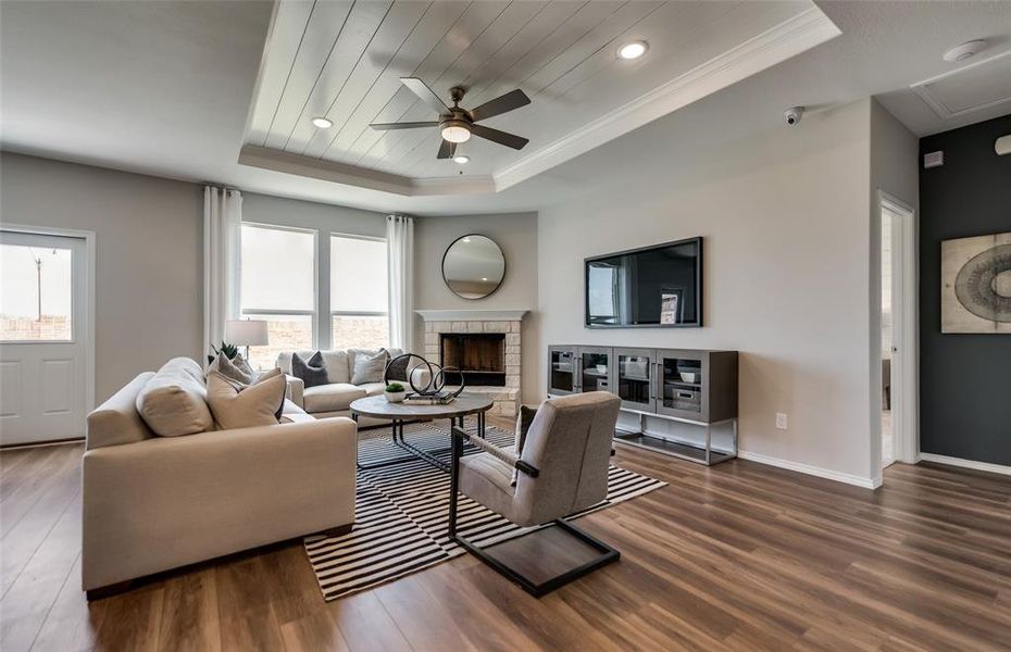 *Model Representation - Gathering room with view of main living areas