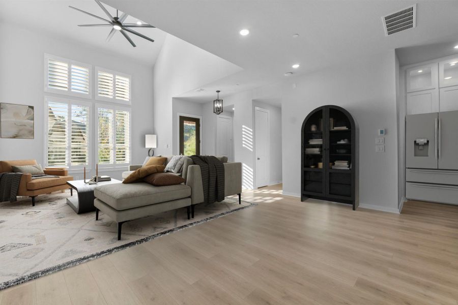 Virtually staged living room