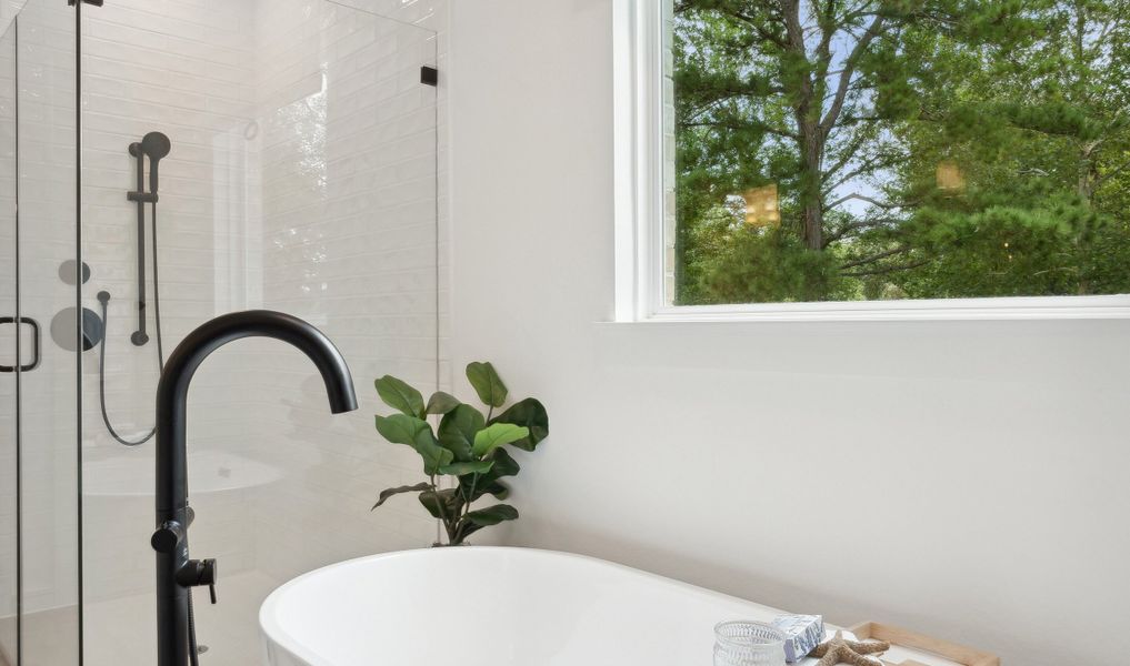 Freestanding tub in primary bath