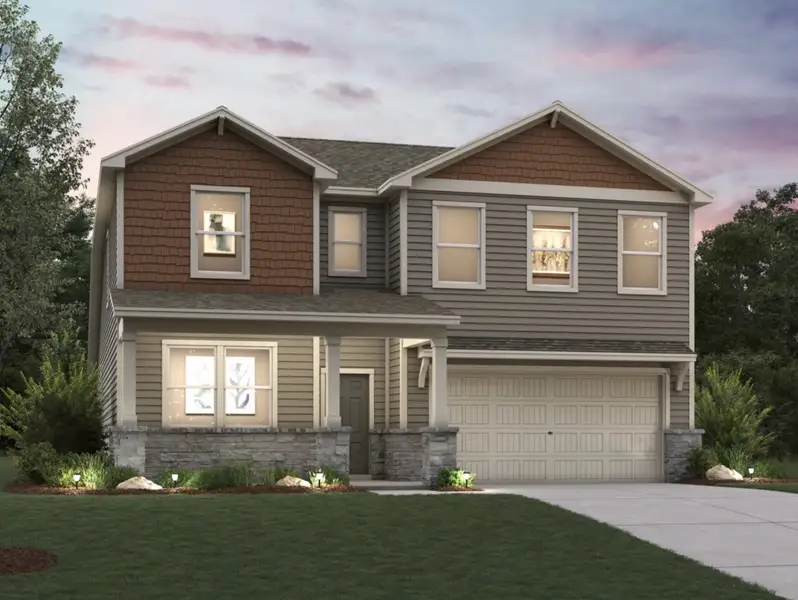 Front exterior of a new home in Cinco Lakes, San Antonio, TX, highlighting curb appeal (Image 1). Front exterior of a new home in Cinco Lakes, San Antonio, TX, highlighting curb appeal (Image 1).