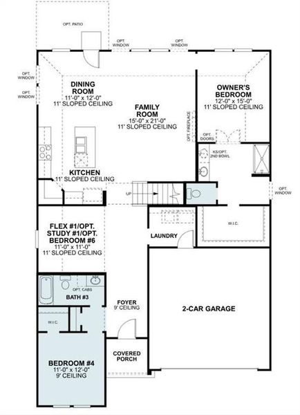 2D floor plan layout of this home in Kings Way, Denton, TX (Image 2).