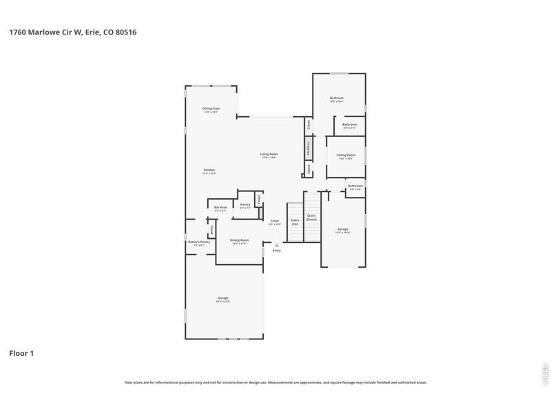 2D floor plan layout of this home in Morgan Hill, Erie, CO (Image 6).