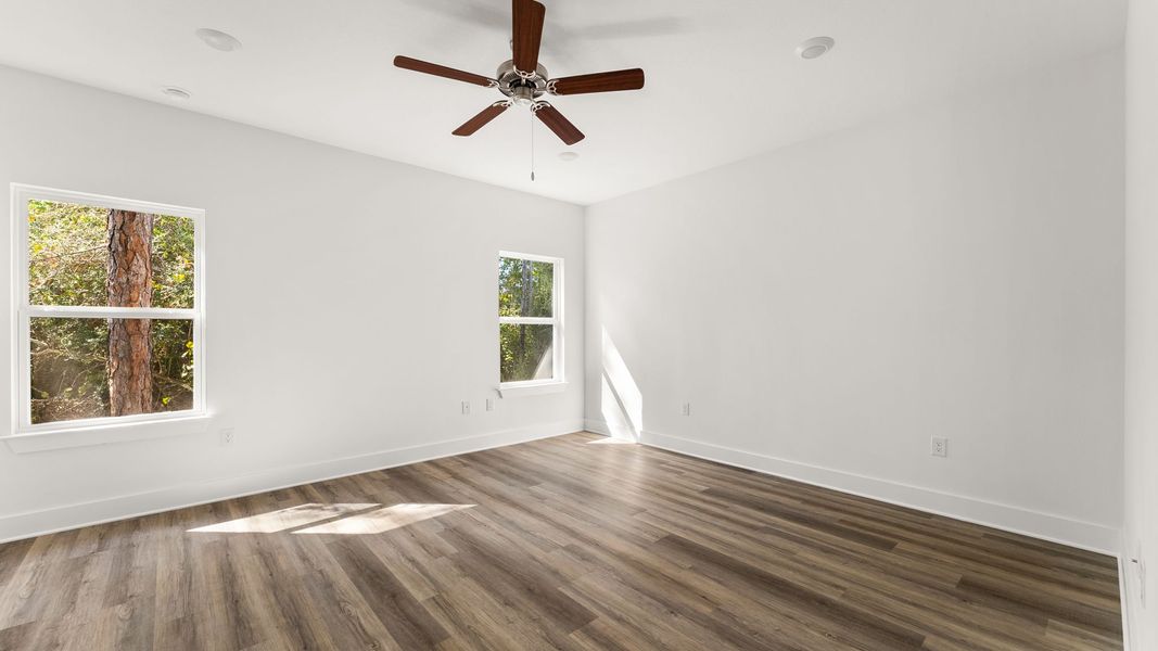 Representative unfurnished interior of a home built from the Kennedy by D.R. Horton in Holley Grove at Peach Creek, Santa Rosa Beach (Image 19). Representative unfurnished interior of a home built from the Kennedy by D.R. Horton in Holley Grove at Peach Creek, Santa Rosa Beach (Image 19).
