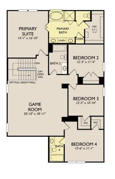 2D floor plan layout of this home in Patterson Ranch, Georgetown, TX (Image 6). 2D floor plan layout of this home in Patterson Ranch, Georgetown, TX (Image 6).