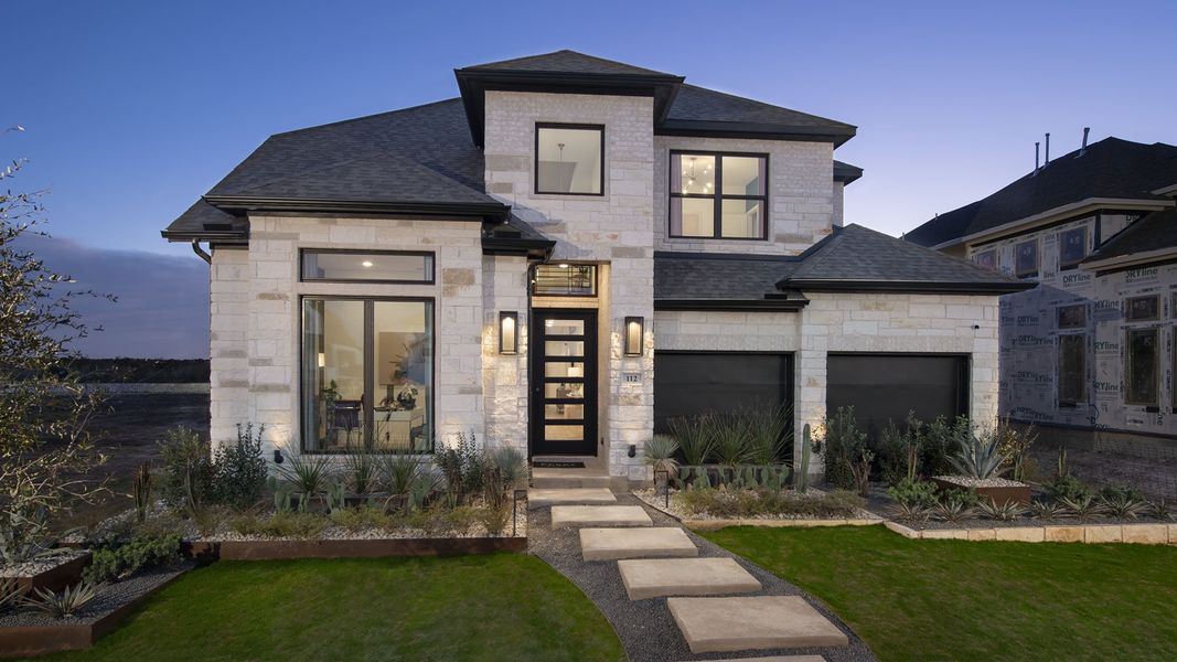 Representative exterior photo of a completed home built from the 2722H by Perry Homes in Santa Rita Ranch Tierra Rosa, Liberty Hill, TX (Image 15).