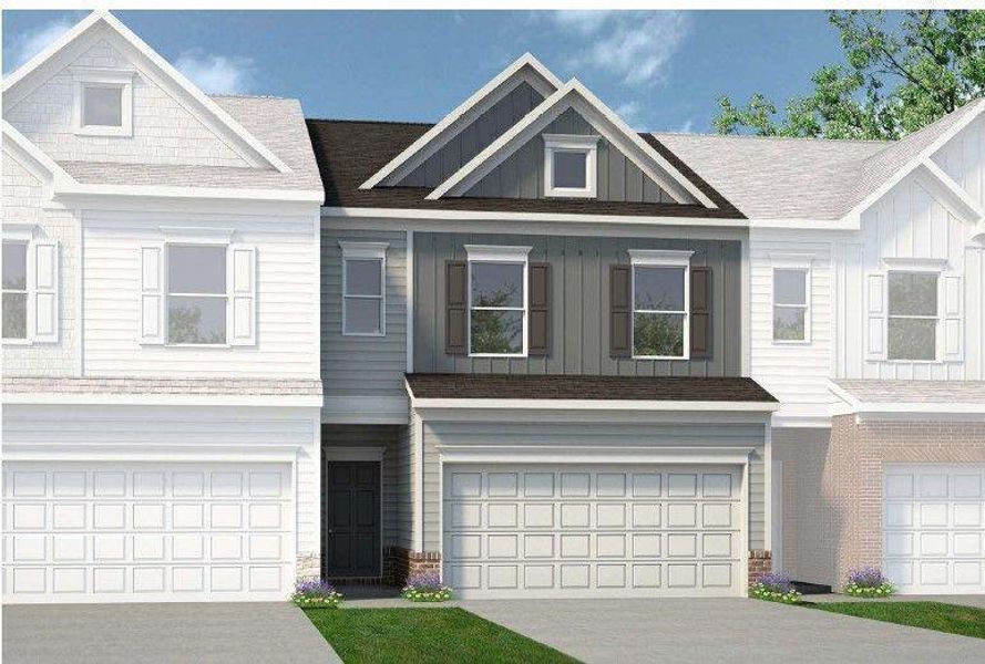 Front exterior of a new home in Summit at Gateway, Jasper, GA, highlighting curb appeal (Image 1). Front exterior of a new home in Summit at Gateway, Jasper, GA, highlighting curb appeal (Image 1).