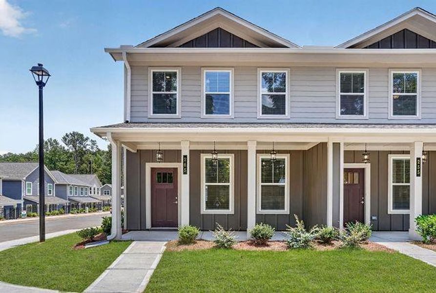 Front exterior of a new home in , Fayetteville, GA, highlighting curb appeal (Image 13).