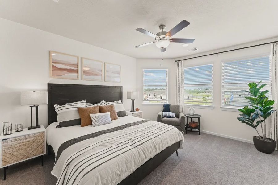 Representative furnished interior of a home built from the Capeside by Chesmar Homes in Meridiana Courtyard Collection, Manvel (Image 9).