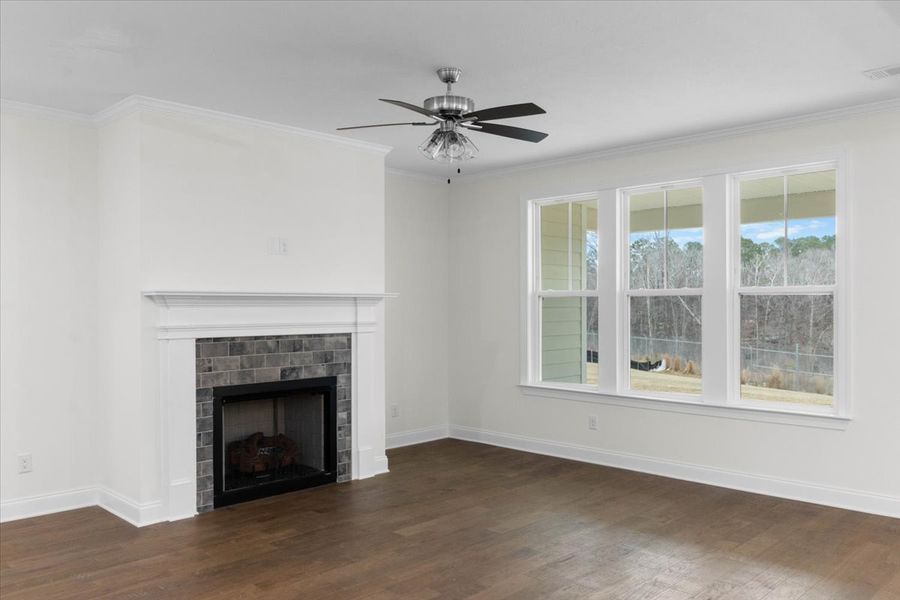 Living Room | 915 Lillian Park Drive, The Nottaway Plan by Ivey Homes