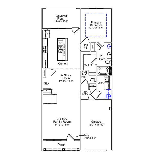 2D floor plan layout of this home in Ovation at Sweetbrier, Durham, NC (Image 4).