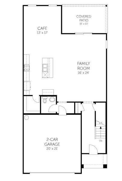 2D floor plan layout for the Thornton - 40' Homesites by Dream Finders Homes in Diamond Springs, Jacksonville, FL (Image 6).