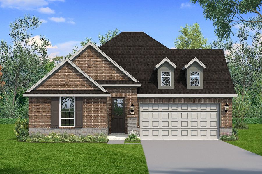 Representative exterior photo of a completed home built from the Aspen by Mattamy Homes in Wildflower Ranch, Justin, TX (Image 4).