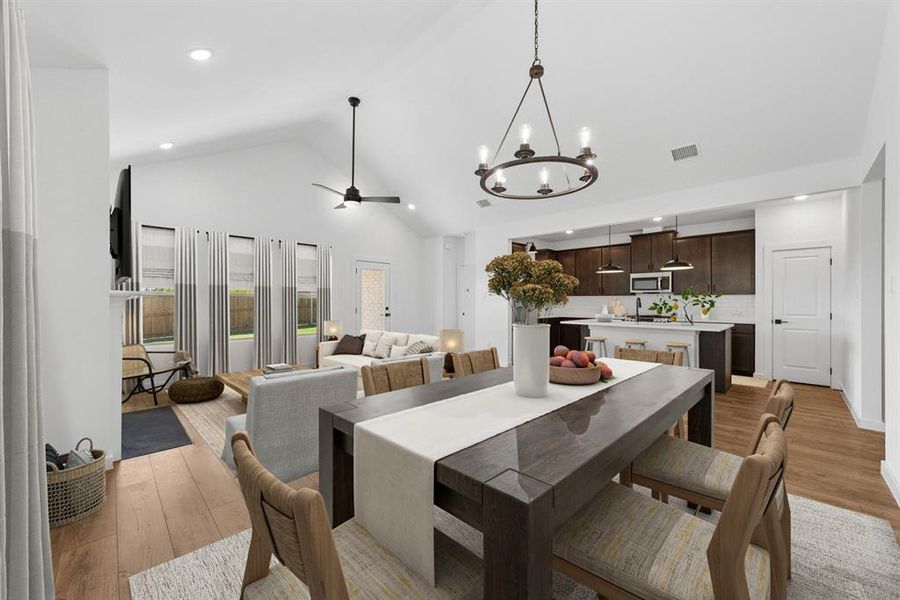 Furnished interior view inside a new home in Aspire at Noble Ridge, Howe (Image 18). Furnished interior view inside a new home in Aspire at Noble Ridge, Howe (Image 18).